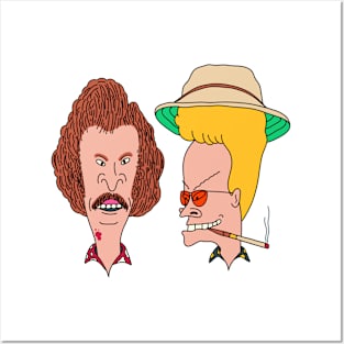 Beavis and Butthead in the style of Fear and Loathing in Las Vegas Posters and Art